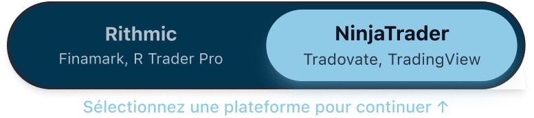 Sélecteur NinjaTrader sur la page de paiement